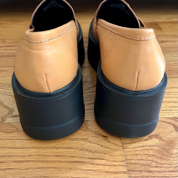 Free People Nico Platform Lug Loafer 39 Camel Leather Wedge 8.5 New without box - Picture 6 of 11
